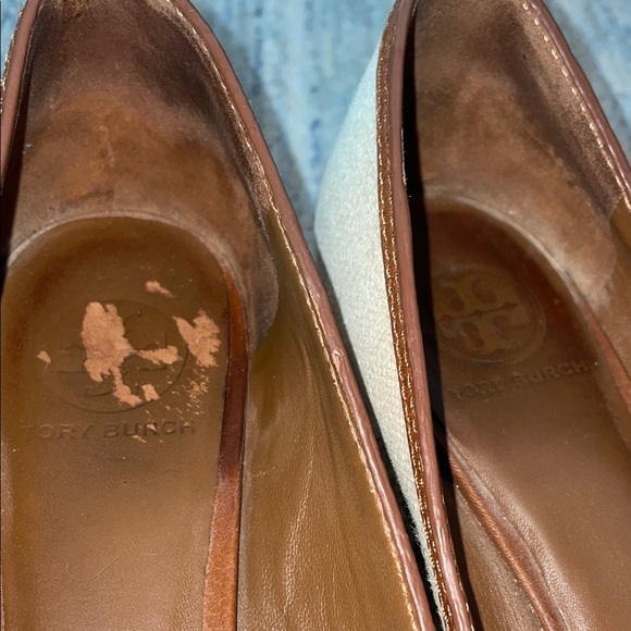 Tory Burch linen Wedges with Logo Accent - Picture 8 of 10